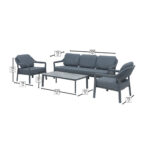 Bramblecrest Capri 4 Piece Patio Seating Set with Coffee Table (in White) - Image 12
