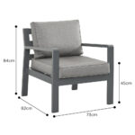 Stone Garden 5 Piece Armchair and Footstool Patio Set in Grey - Image 3