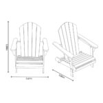 Zest Jasmine Folding Acacia Wood Adirondack Chair in Light Grey - Set of 2 - Image 3
