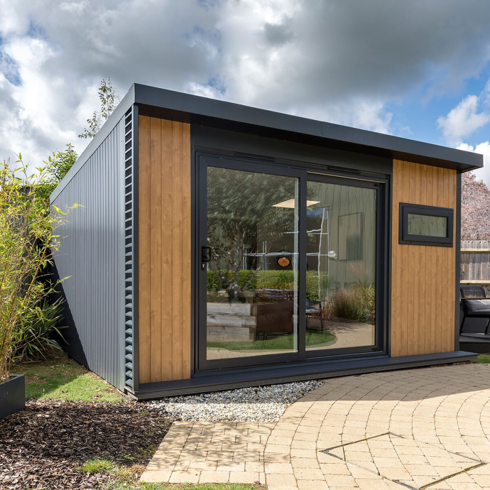 Installed Green Retreats Basebox Plus Garden Room, External Footprint 4920mm (w) x 3860mm (d)