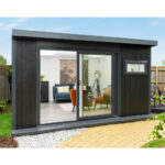 Installed Green Retreats Basebox Garden Room, External Footprint 4290mm (w) x 3830mm (d)