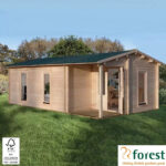 Forest Garden Woodbury 58mm Log Cabin 22ft 9" x 13ft 1" (7 x 4m) - Image 2