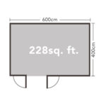 Forest Garden Haresfield 58mm Log Cabin 19ft 8" x 13ft 1" (6 x 4m) - Image 4