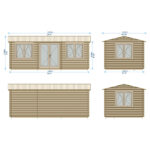 Shire Whinfell 44mm Log Cabin 20 x 10ft (6 x 3m) - Image 3