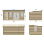 Shire Rydal 44mm Log Cabin 17 x 10ft (5.1 x 3m) - Image 3