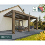 Palram Canopia Helsinki 9ft 10" x 17ft 7" (3m x 5.35m) Cedar Wood Patio Cover