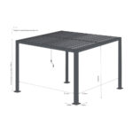 Alvivo 9ft 8" x 13ft 3" (3 x 4m) Wood-Look Louvered Aluminium Pergola Bundle with 3 Pull-Down Screens - Image 2