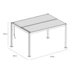 Alvivo 9ft 7" x 12ft 10" (2.9 x 3.9m) Louvered Aluminium Pergola Bundle with Pull-Down Screens & LED Lights - Image 3