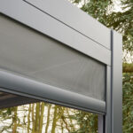 Alvivo 9ft 7" x 12ft 10" (2.9 x 3.9m) Louvered Aluminium Pergola Bundle with Pull-Down Screens & LED Lights - Image 5