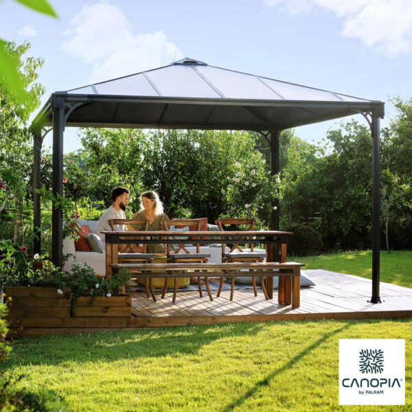 Palram Canopia Palermo 11ft 9" x 11ft 9" (3.6 x 3.6m) Aluminium and Polycarbonate Gazebo