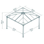 Palram Canopia Palermo 11ft 9" x 11ft 9" (3.6 x 3.6m) Aluminium and Polycarbonate Gazebo - Image 2