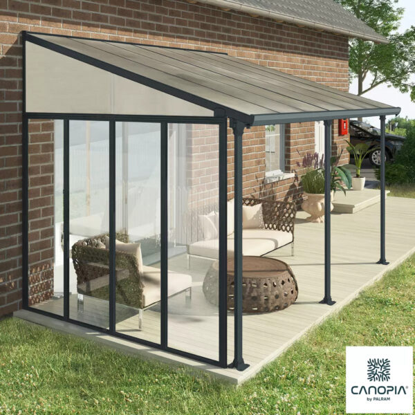 Palram Canopia Feria 3 SideWall Patio Cover, Grey