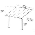 Palram Canopia Feria 3 Veranda Patio Cover, Grey in 4 Sizes - Image 3