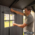 Lifetime 20ft x 8ft (6 x 2.4m) Rough Cut Dual Entry Outdoor Storage Shed - Model 60456 - Image 5