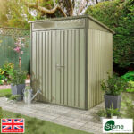Stone Garden 5ft 11" x 5ft 11" (1.8m x 1.84m) Two Door Steel Shed in Grey - Image 2