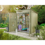 Stone Garden 5ft 11" x 5ft 11" (1.8m x 1.84m) Two Door Steel Shed in Grey - Image 4