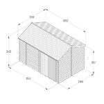 Forest Garden Timberdale 12ft x 8ft 3" (3.6 x 2.5m) Tongue & Groove Wooden Storage Shed - Image 2