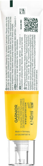 Garnier Vitamin C Daily UV Brightening Fluid Sheer Glow, SPF50+, Prevents + Corrects Sun Damages + Evens Skin tone, Face & Neck, For all skin types, Cruelty-Free, Vegan, 40ml - Image 3