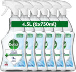 Dettol Antibacterial Disinfectant Surface Cleaner, Original Fragrance, Pack of 6, 6 x 750ml, Total of 4.5L
