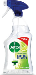 Dettol Antibacterial Surface Cleaning Spray, Lime and Mint, 750 ml (Pack of 1) (Packaging May Vary)
