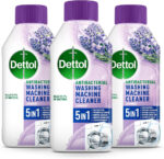Dettol Washing Machine Cleaner, Lavendar, 250ml (3 x 250ml, Total 750ml), Drum Descaler, Limescale Remover, Antibacterial, Lasting Freshness, Disinfectant, Laundry