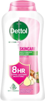 Dettol Skincare Body Wash, 250ml, Honey & Shea Butter Fragrance, Moisturizing Shower Gel