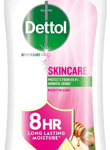 Dettol Skincare Body Wash, 250ml, Honey & Shea Butter Fragrance, Moisturizing Shower Gel