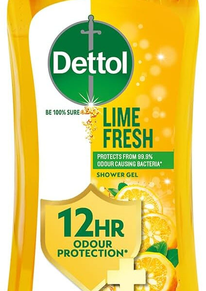 Dettol Body Wash, Lime Fresh Shower Gel, 250ml, 12h Odour Protection