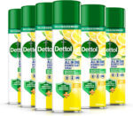 Dettol All-In-One Lemon Disinfectant Spray Multipack 6x300 ml - Fresh Pet, Shoe, Sofa Antibacterial Cleaner - Household Sanitizer Sprays & Liquids
