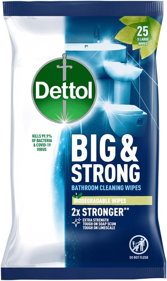 Dettol Big & Strong Limescale Bathroom Cleaning Wipes 25s