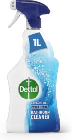 Dettol Power and Pure Antibacterial Bathroom Cleaner Spray, Limescale and Stain remover, Kills 99.9 Percent of Bacteria, 1 L,Package may vary
