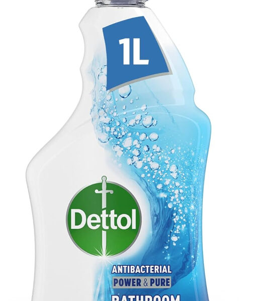 Dettol Power and Pure Antibacterial Bathroom Cleaner Spray, Limescale and Stain remover, Kills 99.9 Percent of Bacteria, 1 L,Package may vary
