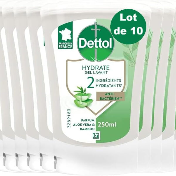 DETTOL 10 No-Touch Liquid Hand Soap Refills 250 ml – Cleansing Action – Aloe Vera