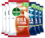 Dettol Antibacterial Biodegradable Kitchen & Bathroom Cleaning Wipes, 150 Count, Pack Of 6, Power Pure, Eco-Friendly, Multi-Surface, Effective Germ Protection, 3 X 25