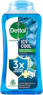 Dettol Icy Cool Body Wash, 250ml, Menthol and Eucalyptus Fragrance, 12h Odour Protection