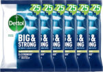Dettol Big and Strong Bathroom Wipes, 25 Count (6 x 25, Total 150 Wipes), Extra Strength, Tough on Soap Scum and Limescale, Biodegradable
