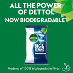 Dettol Big and Strong Bathroom Wipes, 25 Count (6 x 25, Total 150 Wipes), Extra Strength, Tough on Soap Scum and Limescale, Biodegradable - Image 9
