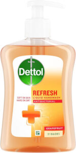 Dettol Moisture Anti Hand Wash Soap Dispensing Pump, 250 ml, Grapefruit, 1 Count