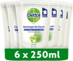 Dettol No-Touch Hands Free Refill Package (6 x 250ml Pack) Liquid Soap, Aloe Vera