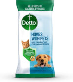 Dettol Multipurpose Cleaning Wipes, Homes with Pets, 400 Wipes (50 x 8pck) Removes Pet Odours and Messes, Dogs and Cats, Reduces Allergens, Kills 99.9 Percent of Germs - Image 2