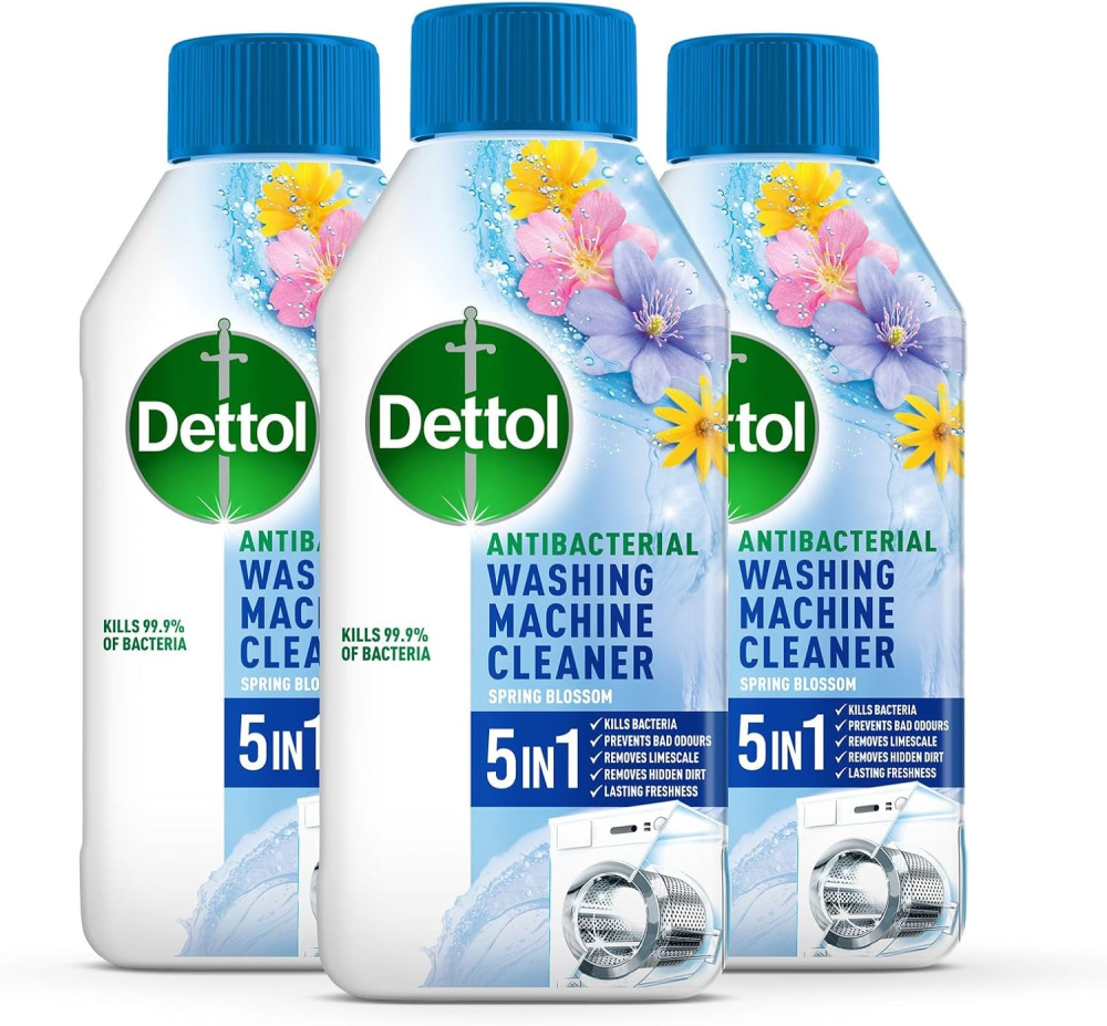 Dettol Washing Machine Descaler (Pack of 3) | Spring Blossom | 750ML | Multipack | 3 X 250ml | Antibacterial Cleaner, Disinfectant, Laundry
