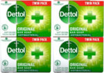 Dettol Soap Original Antibacterial Bar - 2 Twin Pack, 4 x 100g Antibacterial Hand & Body Soap Bar – Disinfects and Kills 99.99% of Germs, Ideal for Handwashing and Cleansing