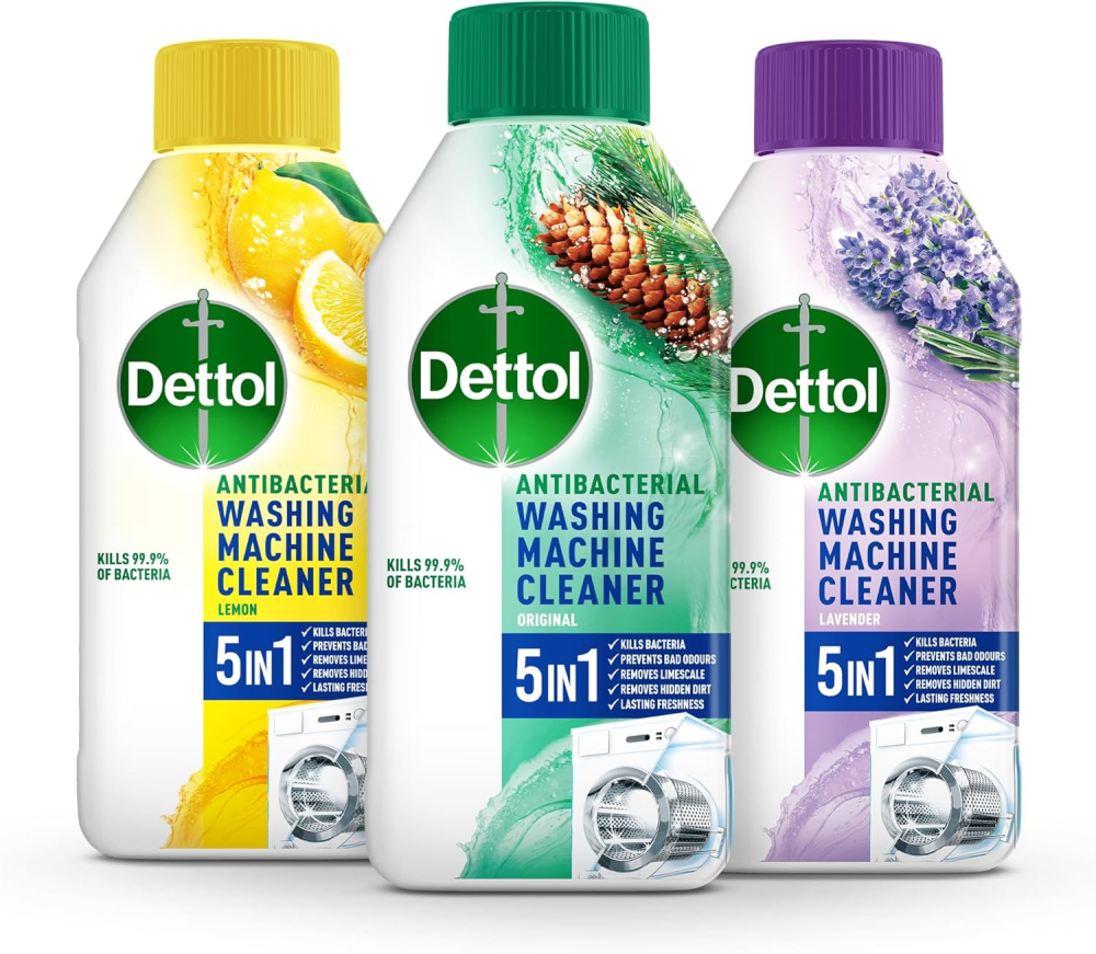 Dettol Washing Machine Cleaner 250ml - Triple Pack - 1 Lavender - 1 Lemon - 1 Original