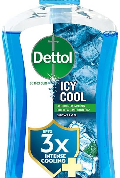 Dettol Icy Cool Body Wash, Shower Gel with Salicylic Acid, Menthol Fresh, 500ml Pump Dispenser