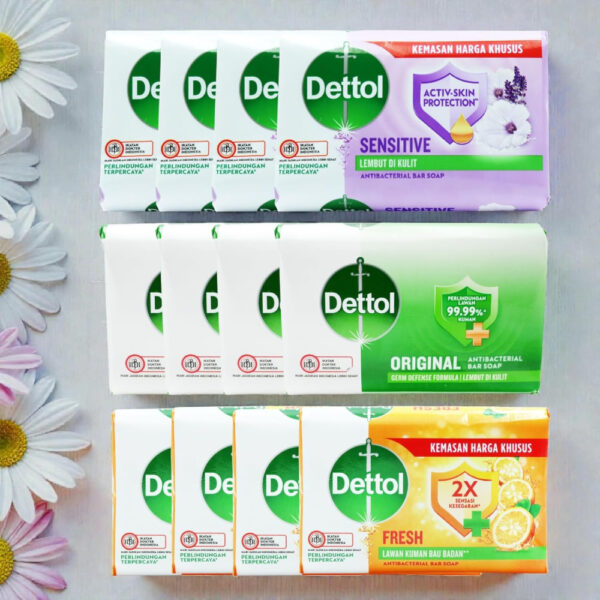 Dettol Antibacterial Soap Bundle – 12 x 100g Bars (4 x Original, 4 x Sensitive & 4 x Fresh)