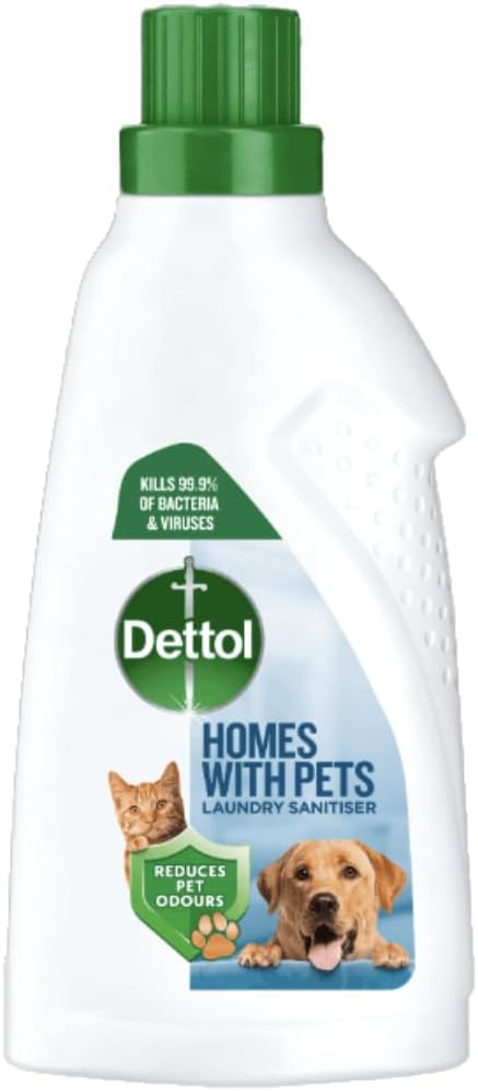 Dettol Antibacterial Laundry Sanitiser, Eliminates Odours, Fresh Breeze Scent, 750 ml - Ideal For Pet Owners, Hygienic Wash, First Aid Box Essential