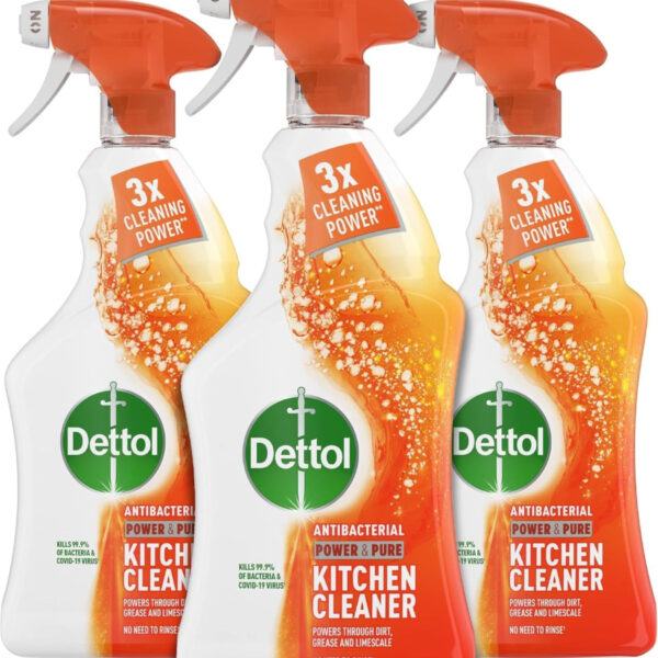 Dettol Power and Pure Advance Kitchen Spray 750ml, Pack of 3