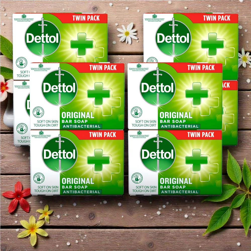Dettol Original Antibacterial Soap – 4 Twin Pack (8 x 100g)