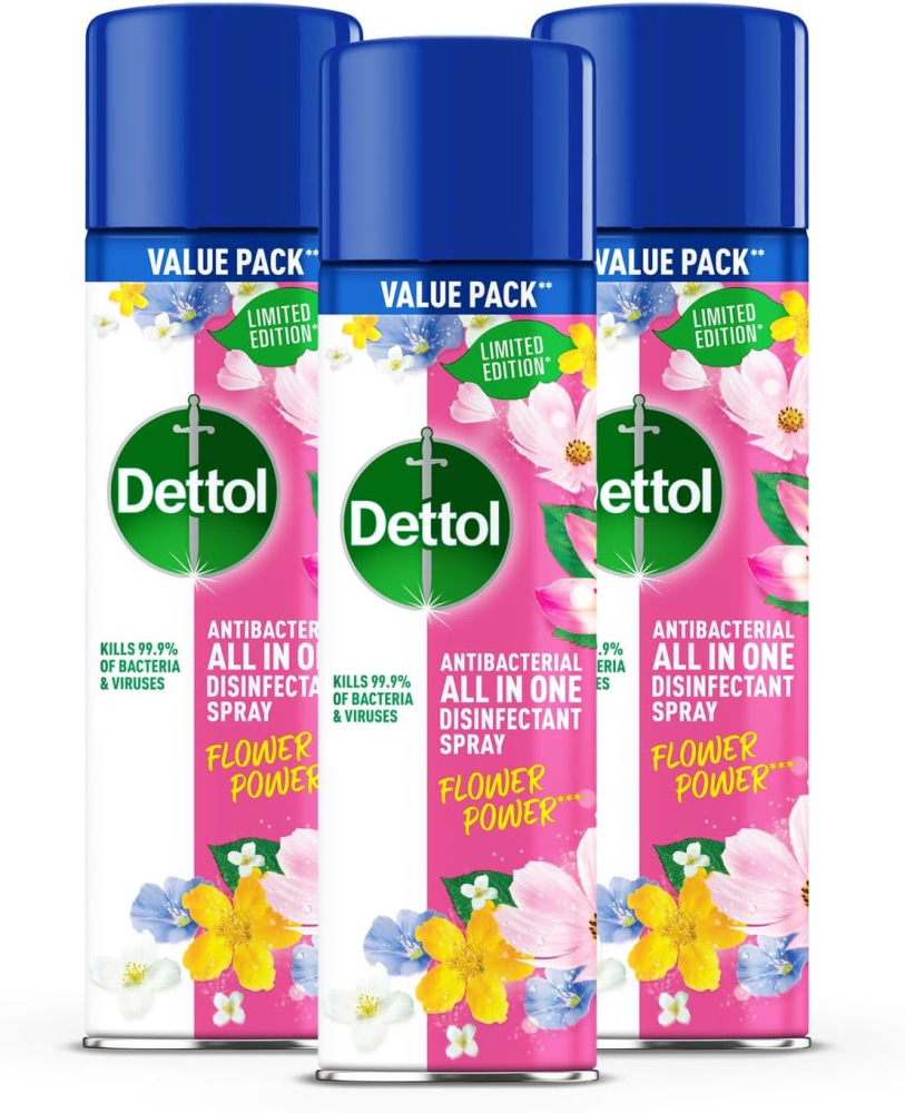 Dettol Flower Power Antibacterial All in One Disinfectant Spray | Wild Lavender Fragrance | Limited Edition | 500ml (Pack of 3)