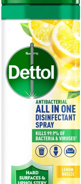 Dettol All In One Disinfectant Spray, Lemon, 300 ml, Fresh Pet Disinfectant, Shoe Disinfectant Spray, Sofa Cleaner, Antibacterial, Disinfectant, Sprays and Liquids, Household Cleaners